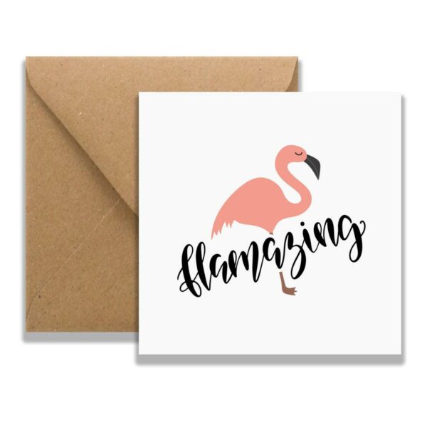 Flamingo Card and envelope - Homeless Oxfordshire Shop