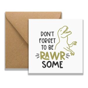 T-Rex greetings card with envelope - Homeless Oxfordshire Shop